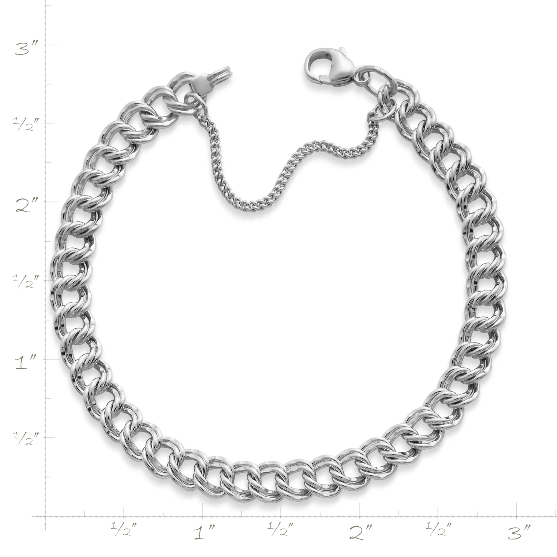 Medium Double Curb Charm Bracelet - Image 2