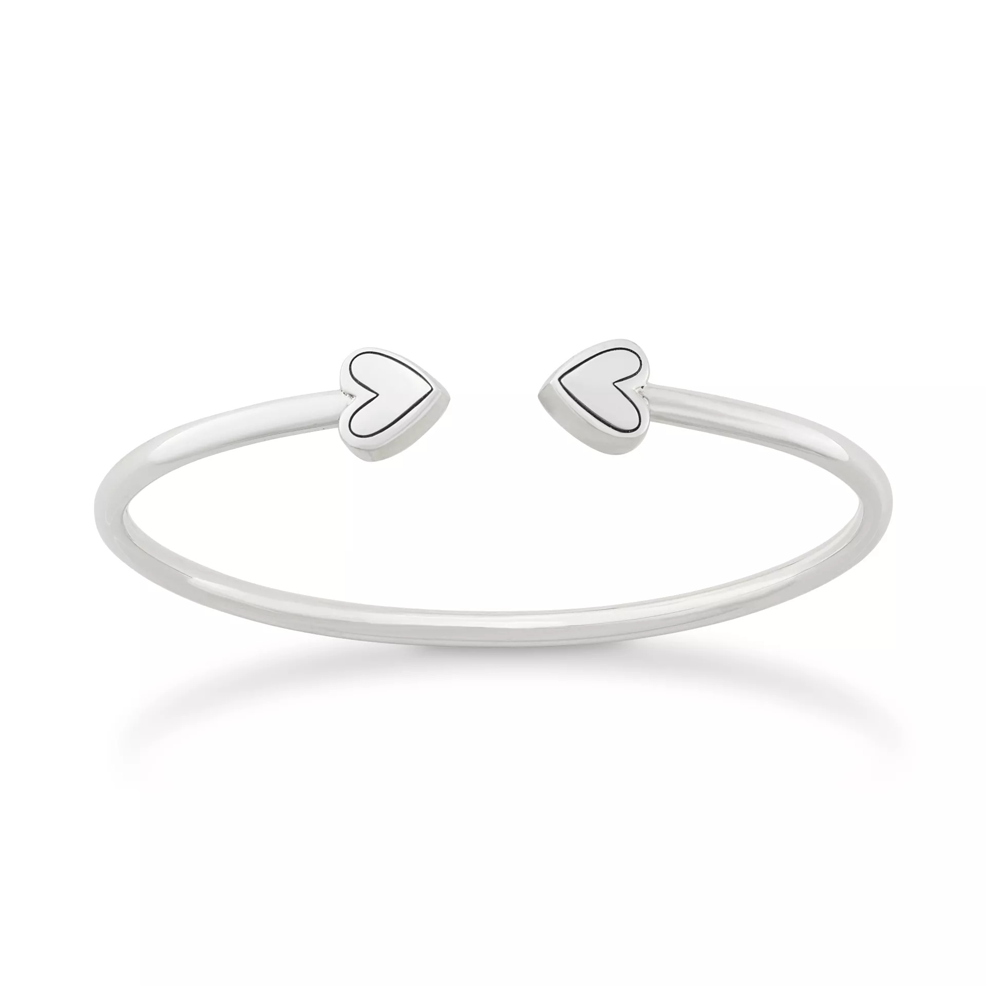 Two Hearts Flexible Cuff Bracelet