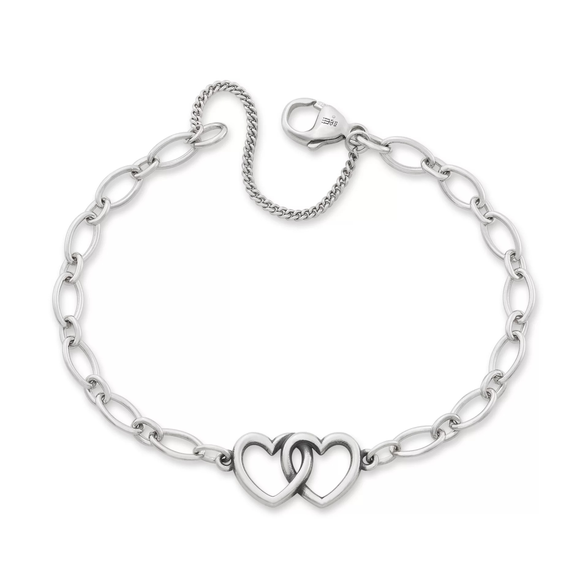 Two Hearts Together Charm Bracelet