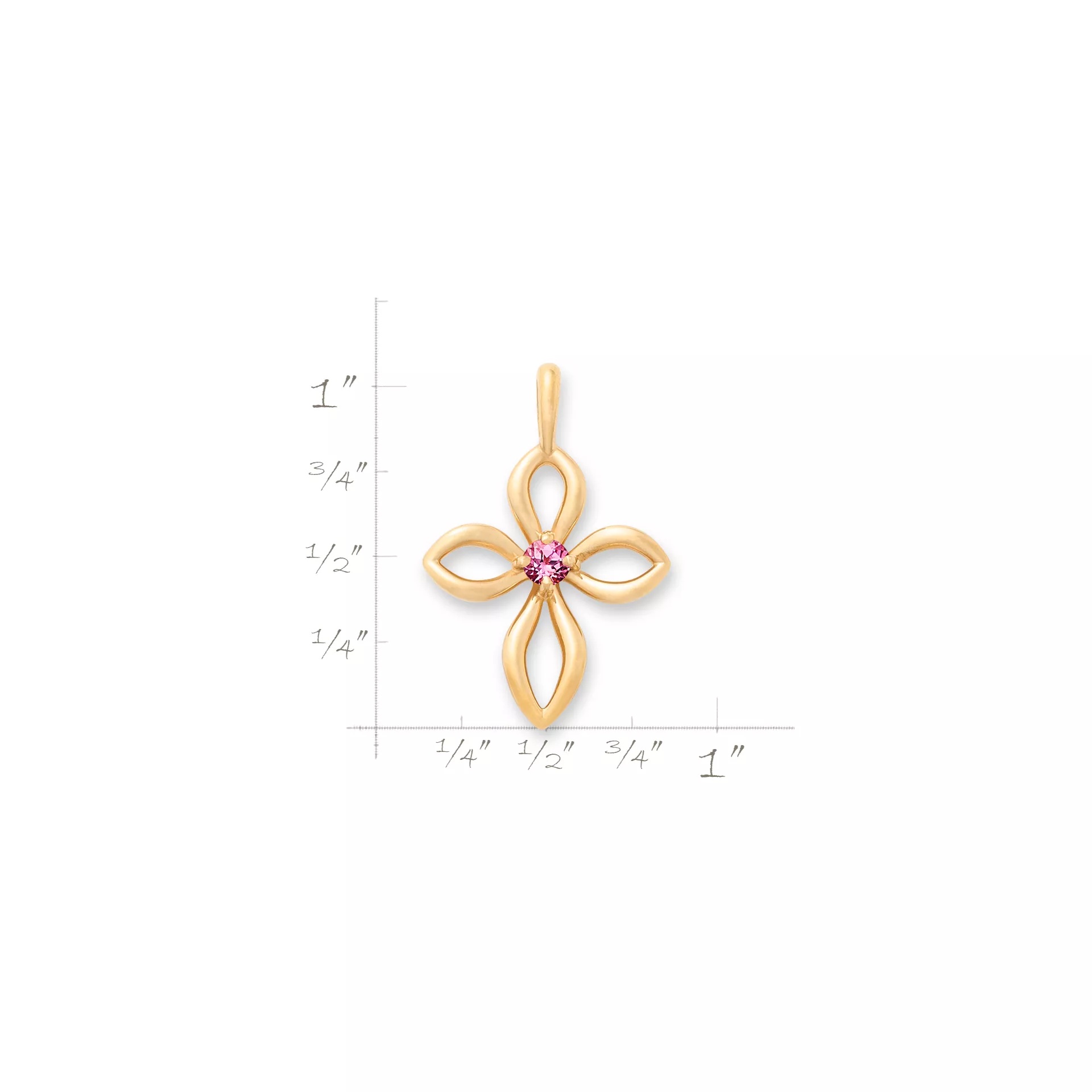 Avery Remembrance Birthstone Cross Pendant - Image 3