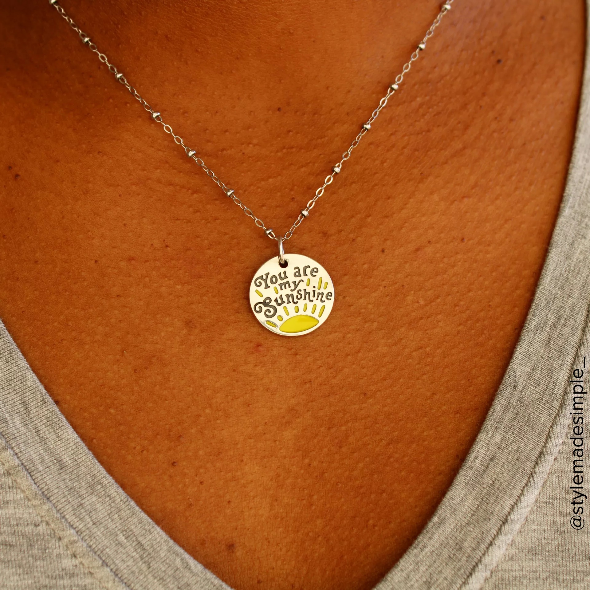 Enamel "You Are My Sunshine" Charm - Image 3