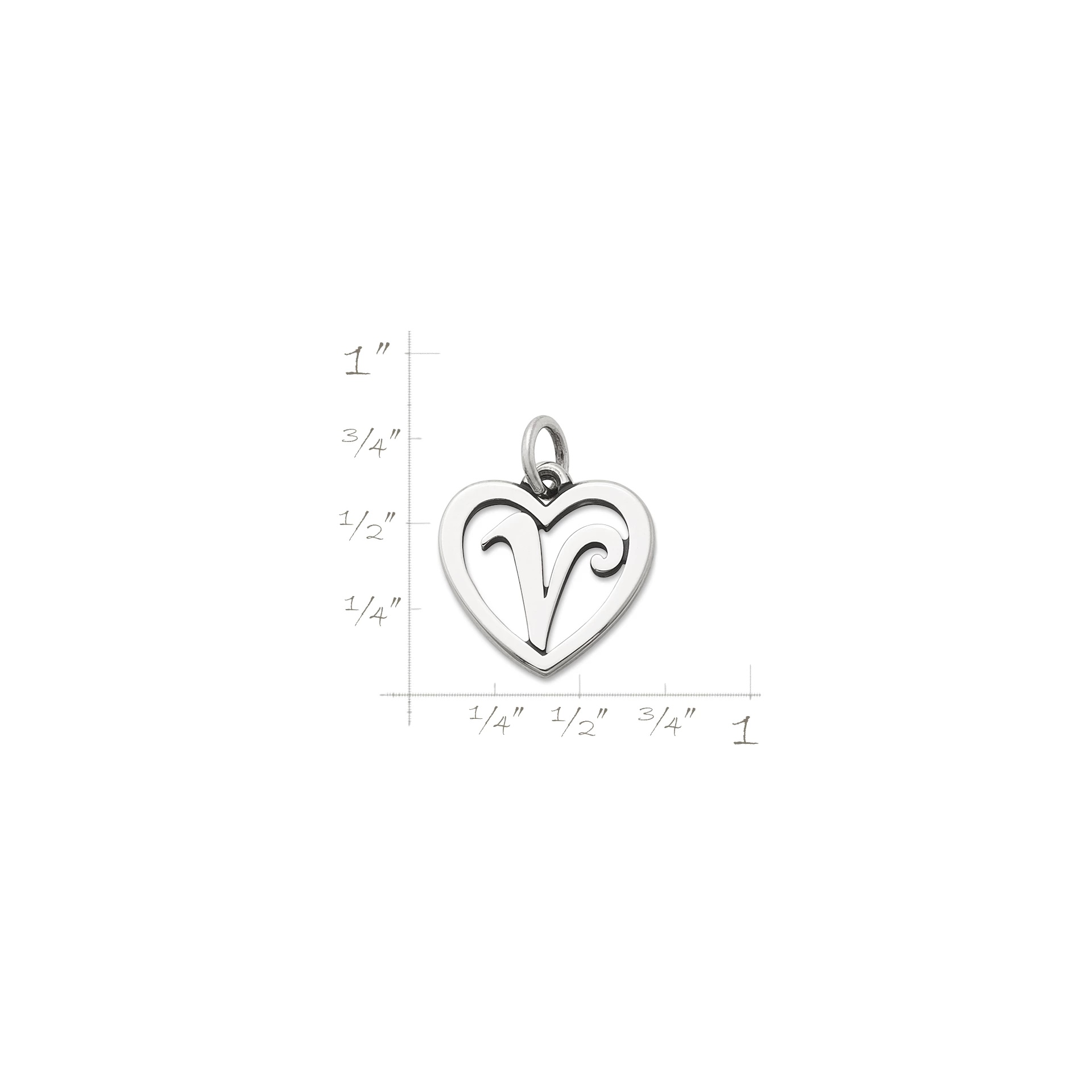 Heart Script Initial Charm - Image 3
