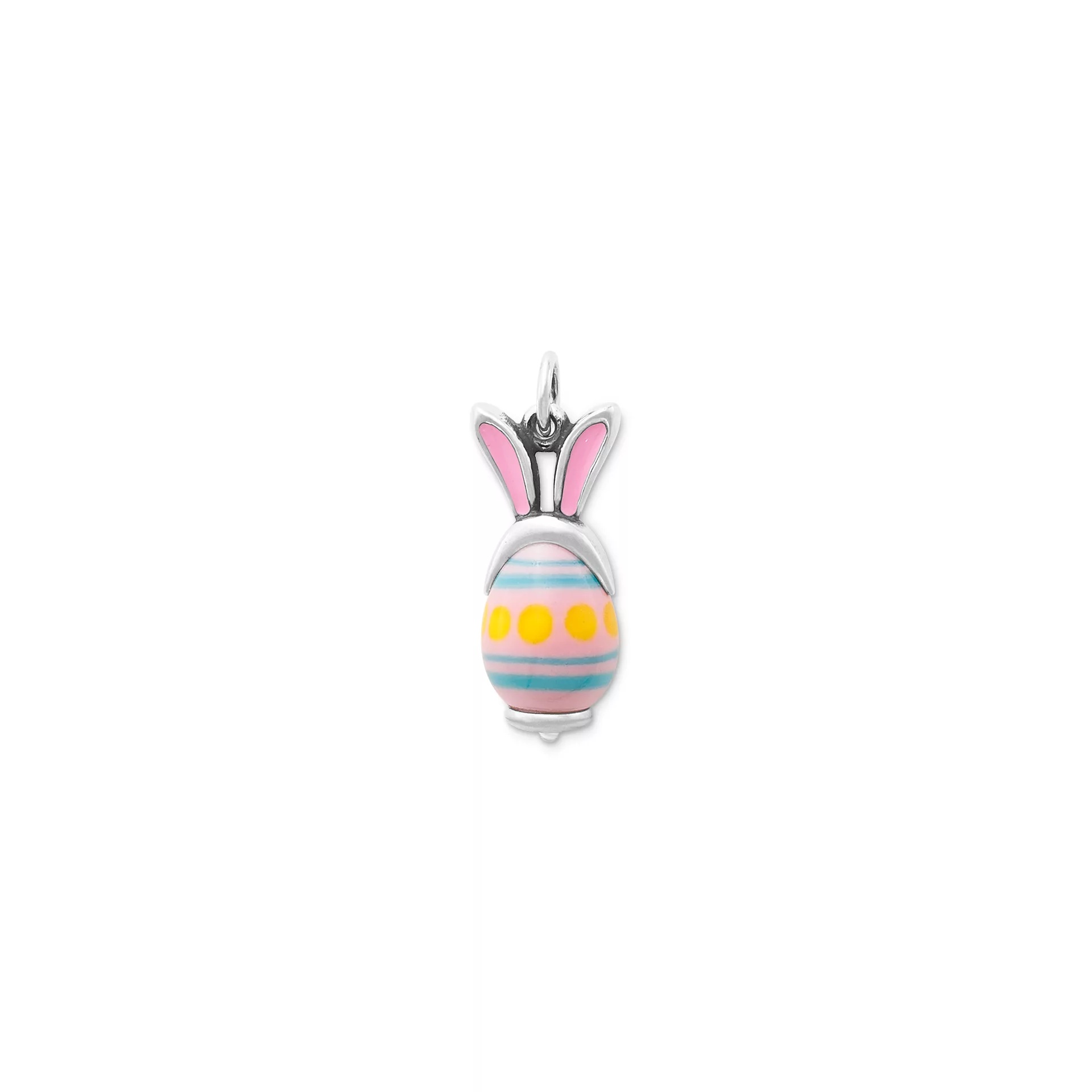 Enamel Bunny Ears Art Glass Charm