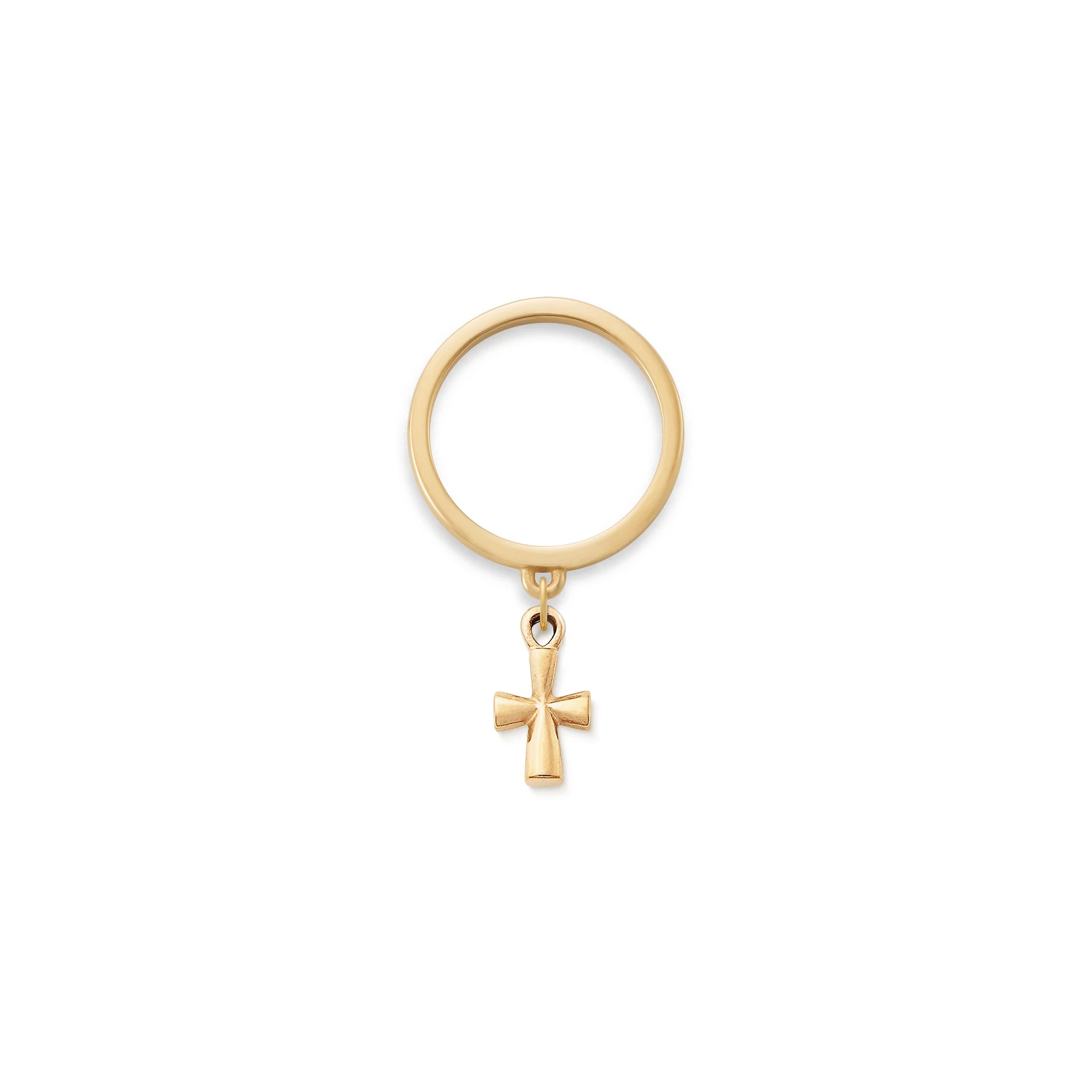 St. Teresa Cross Charm Dangle Ring