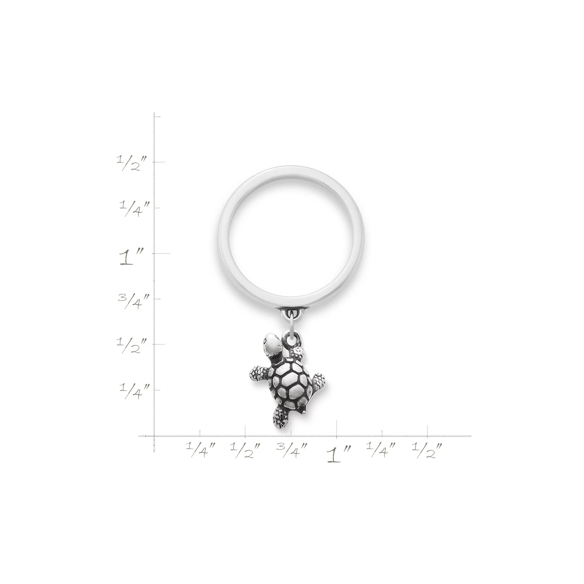 Turtle Charm Dangle Ring - Image 2