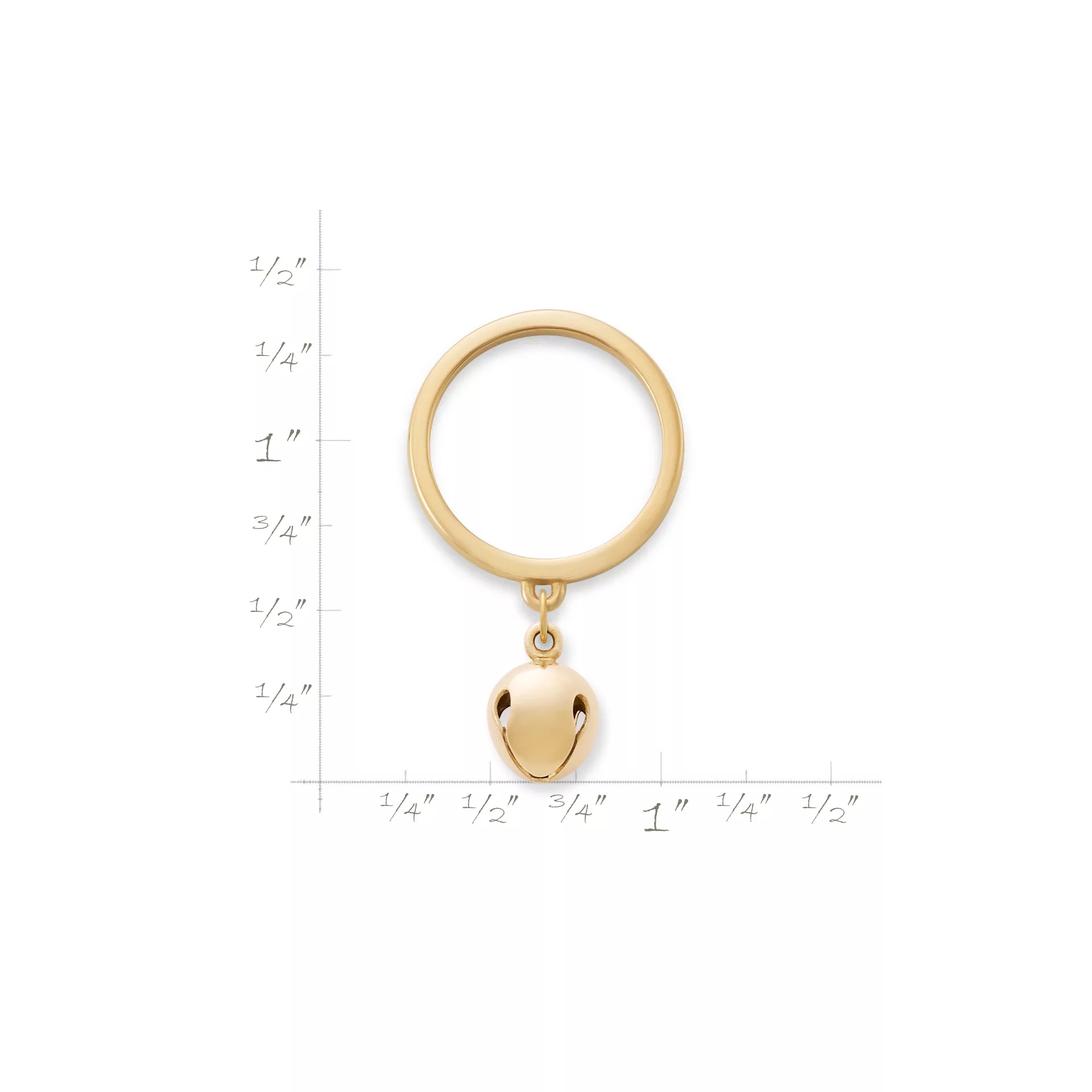 Jingle Bell Charm Dangle Ring - Image 2