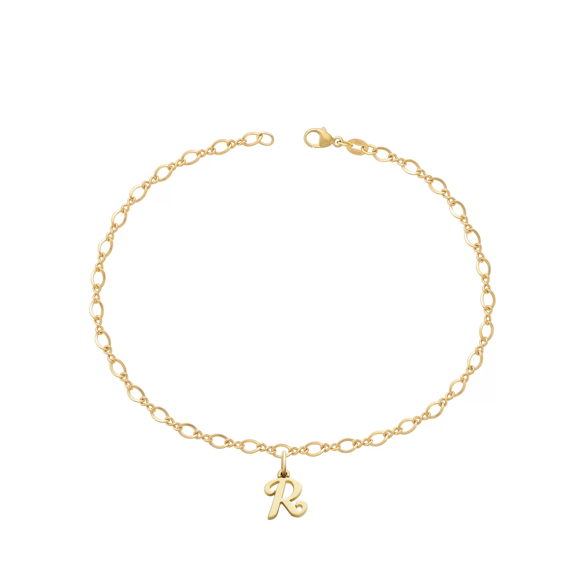 Small Script Initial Anklet