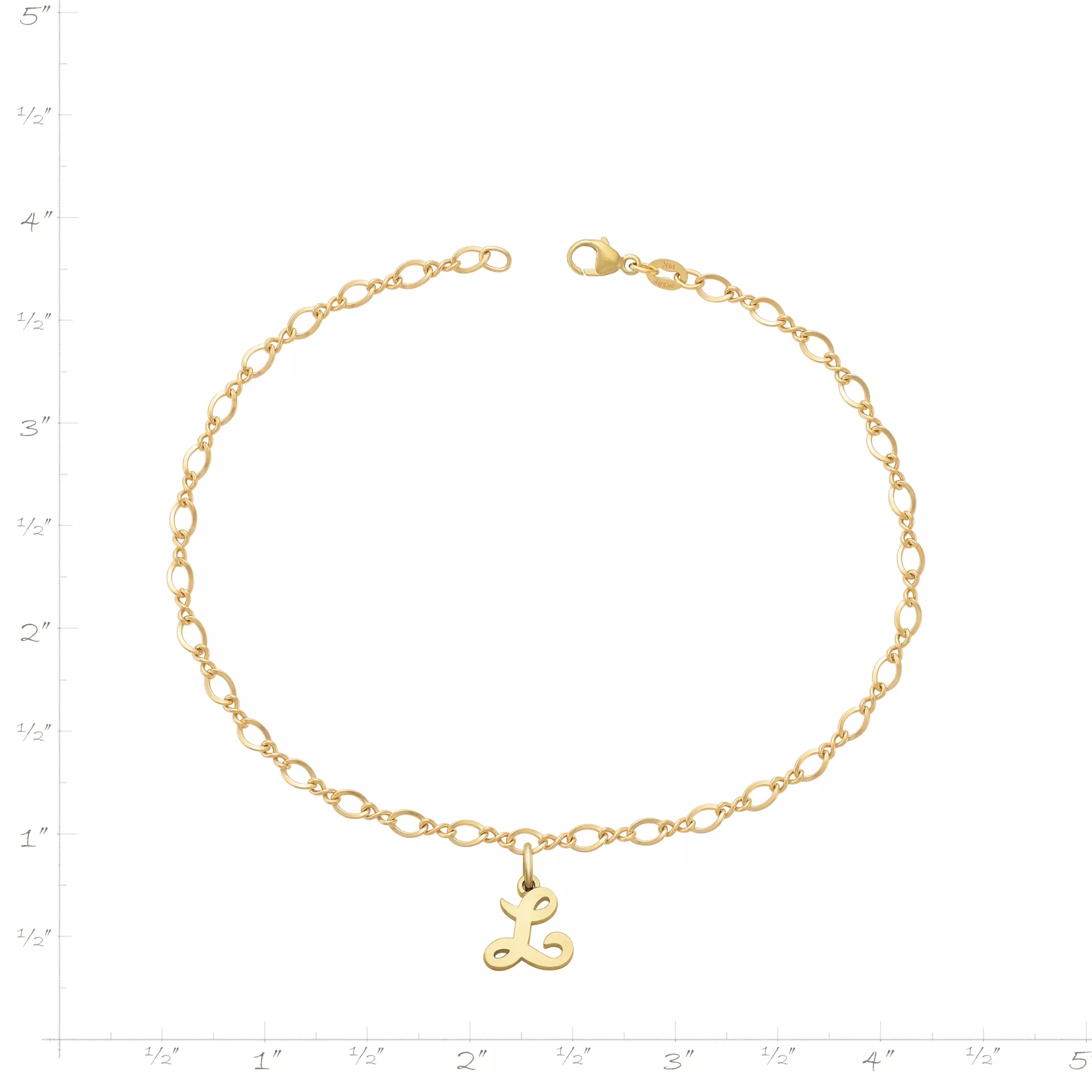 Small Script Initial Anklet - Image 3