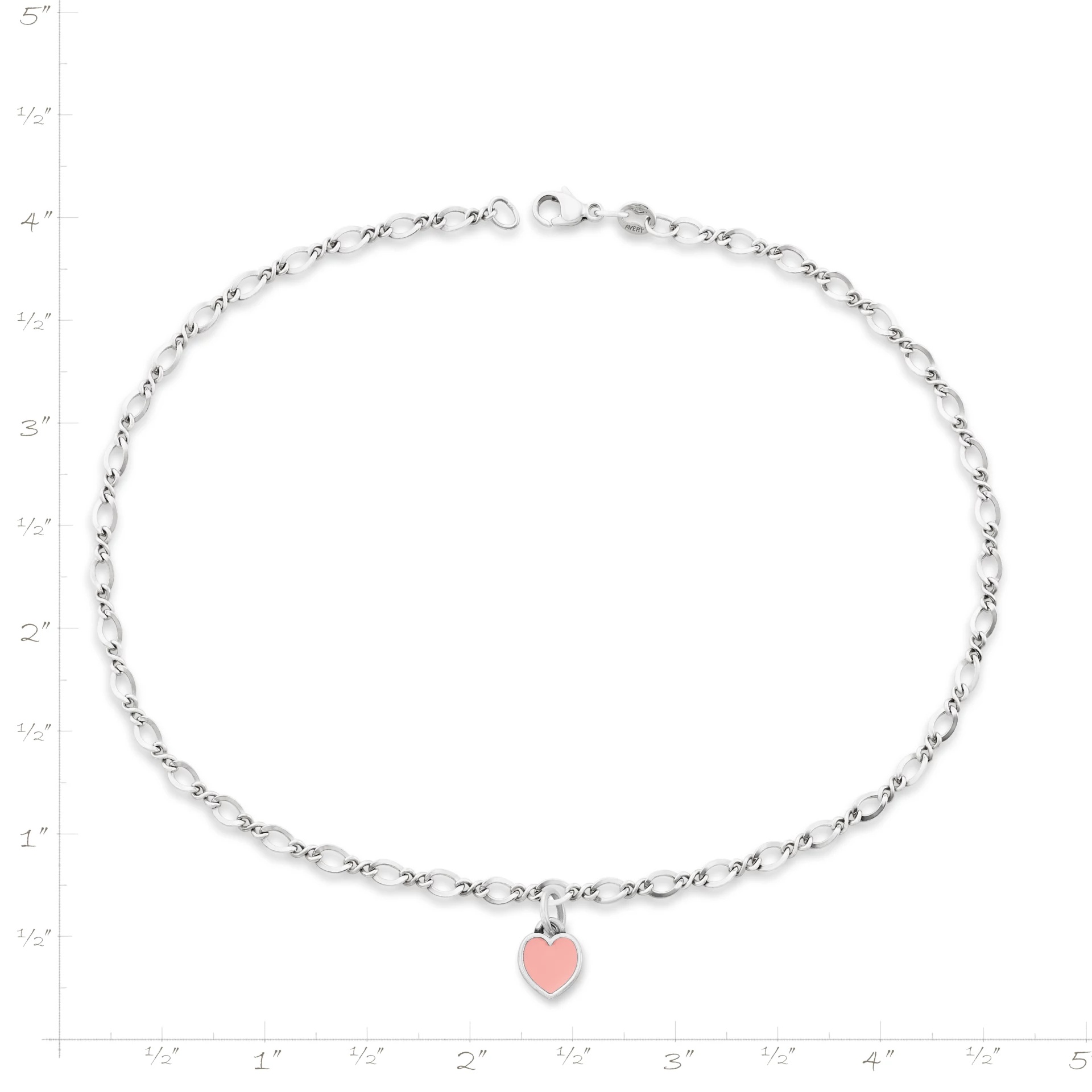 Enamel Connected Hearts Anklet - Image 2