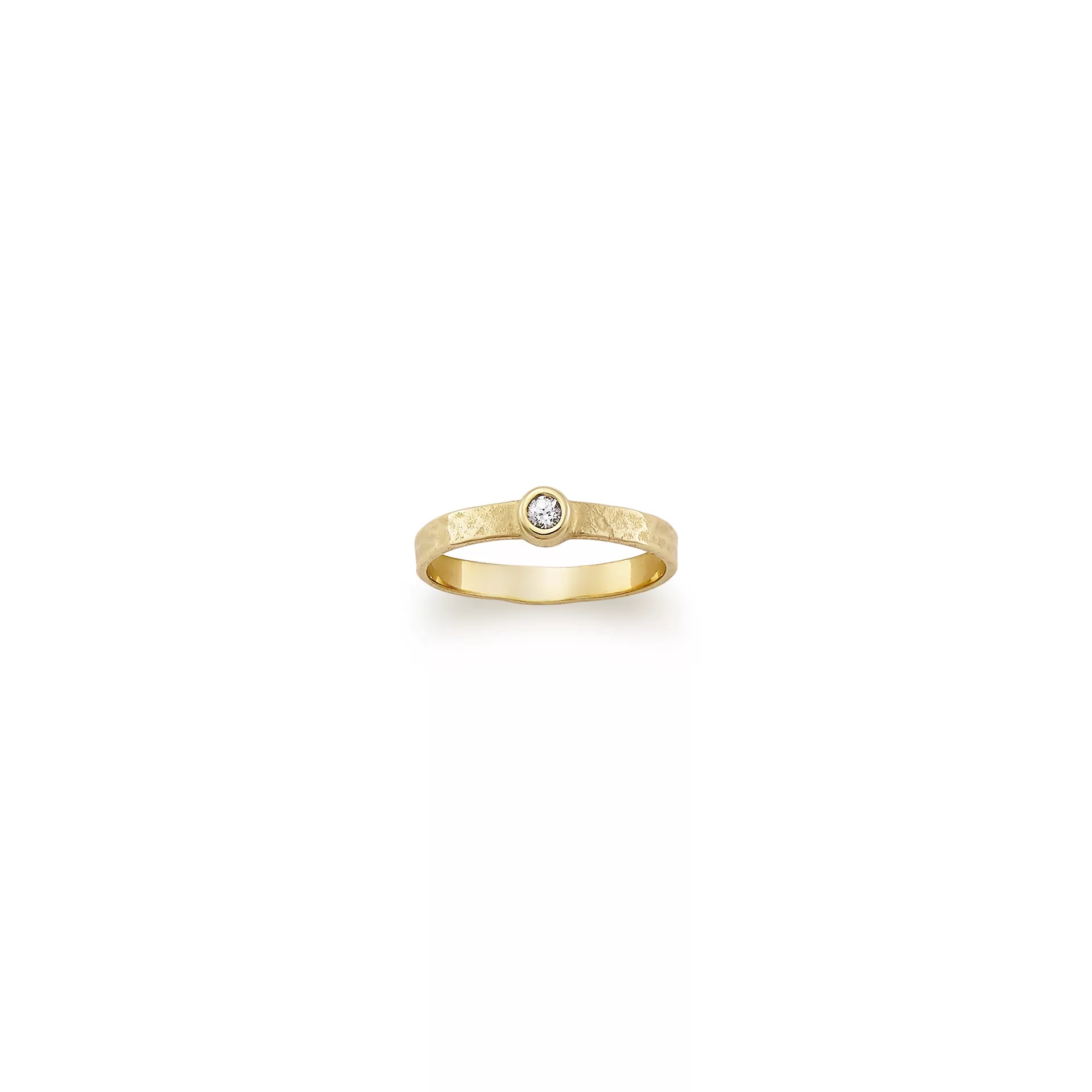 Petite Hammered Gemstone Ring