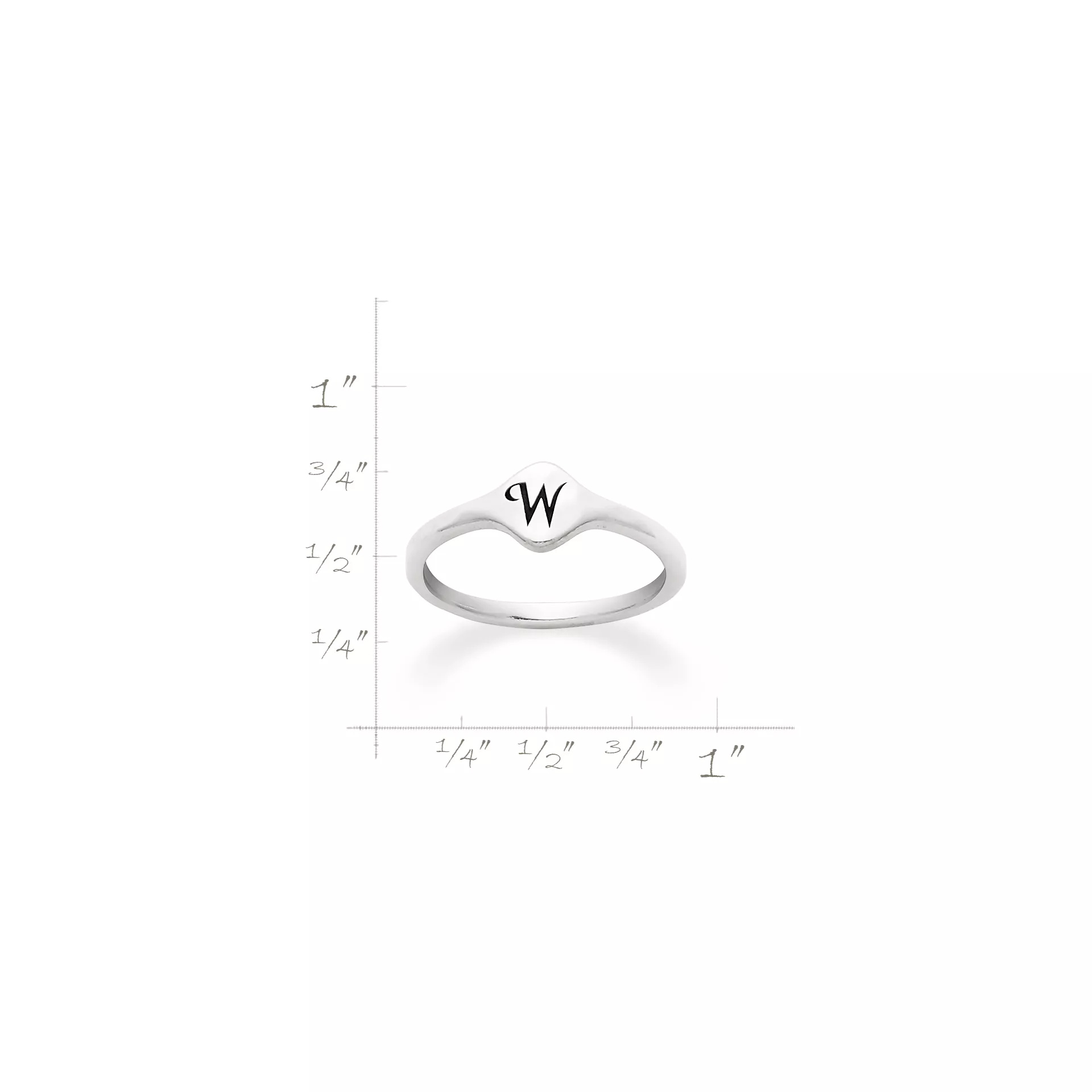 Petite Signet Initial Ring - Image 4