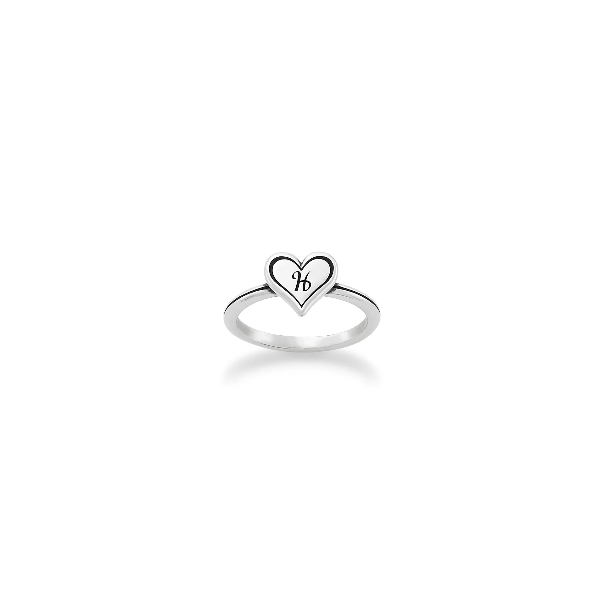 Delicate Heart Initial Ring