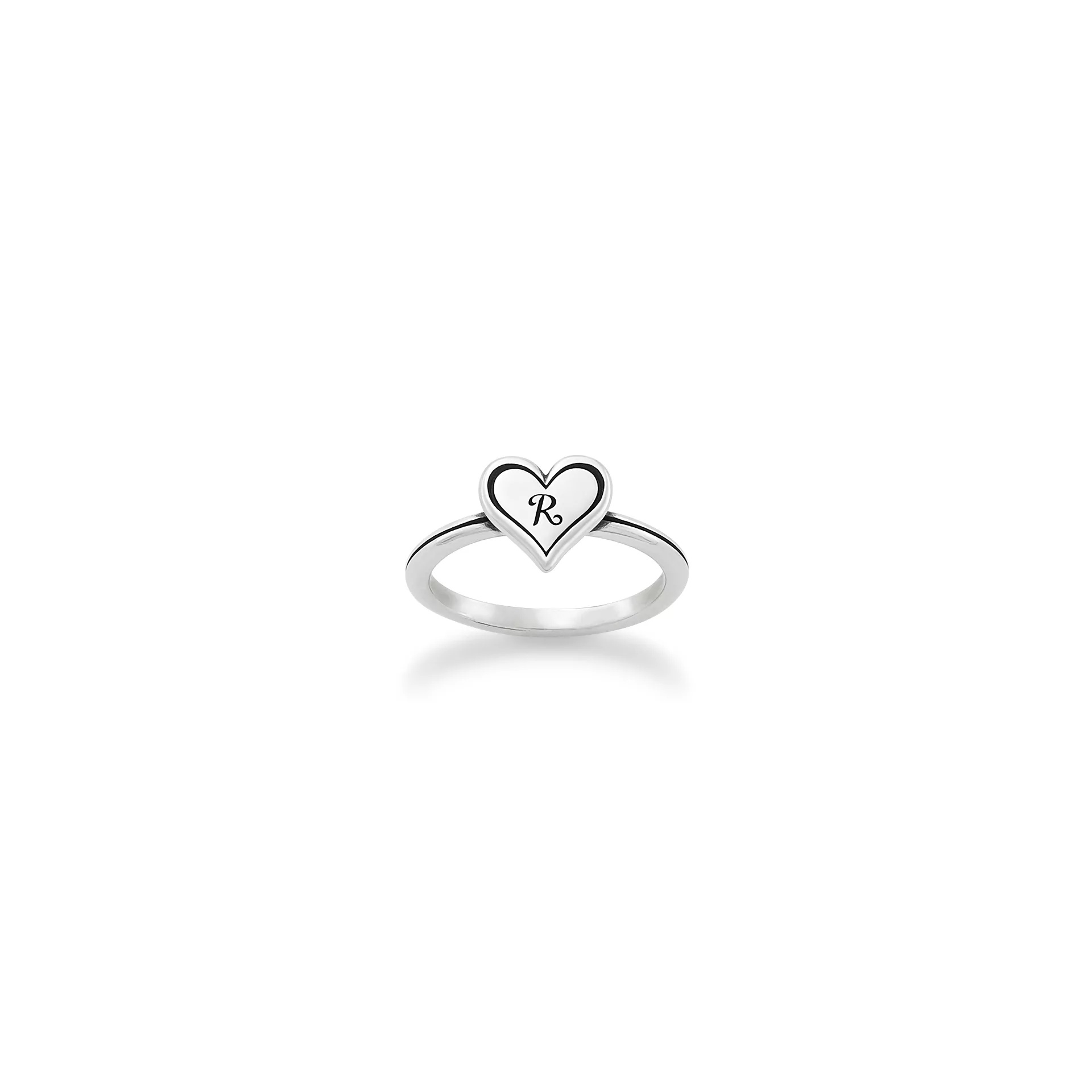 Delicate Heart Initial Ring
