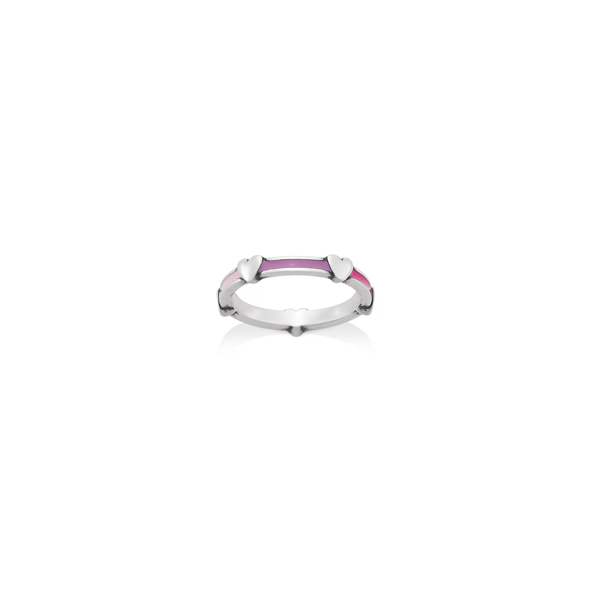 Enamel Band with Hearts Ring - Image 2
