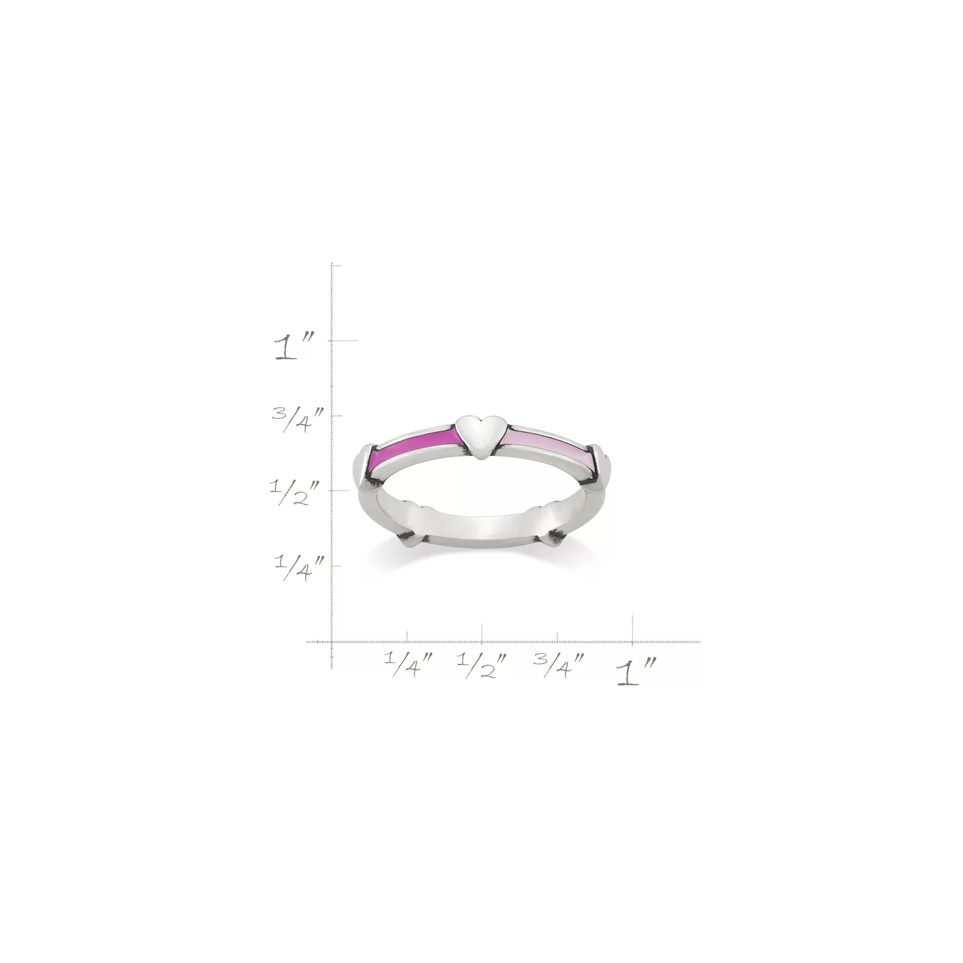 Enamel Band with Hearts Ring - Image 7